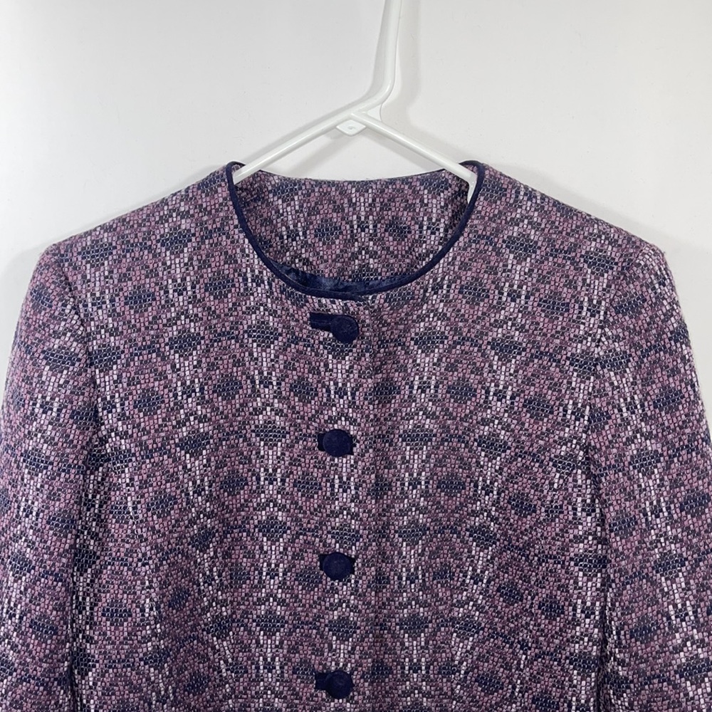 Pendleton Purple Patterned Wool Jacket Size 6 - image 2